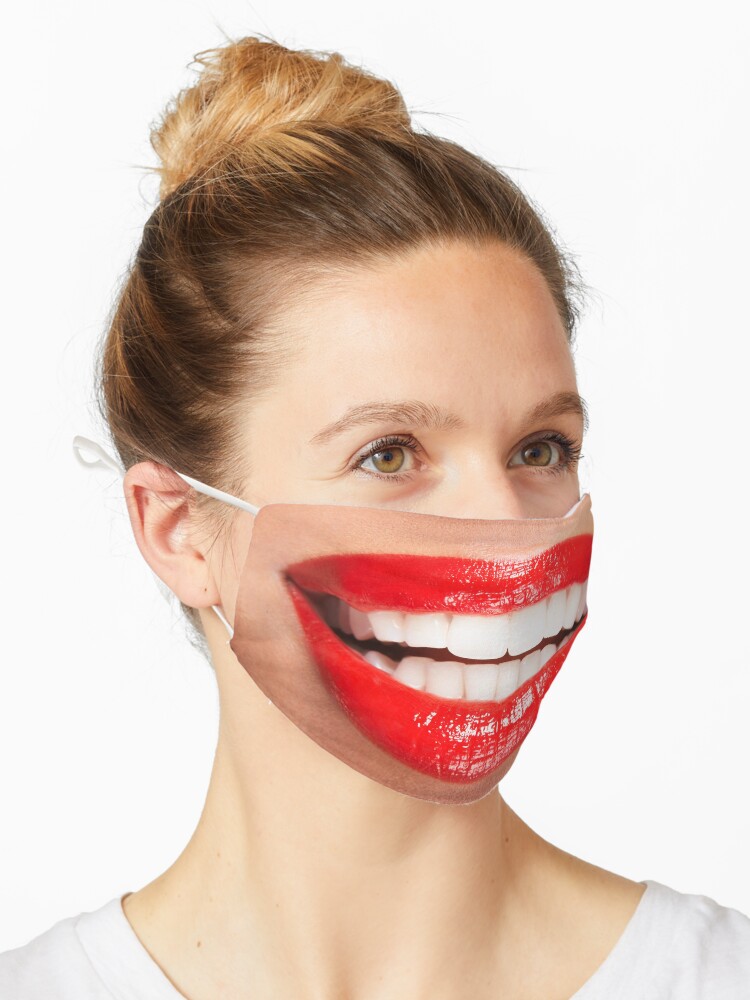 Smiling Lips Mask - Smiling Reusable Mask, Funny Mask, Make People Laugh Mask, Social Distancing Mask, One Size Fits All Smiling Lips Mask - Smiling Reusable Mask, Funny Mask, Make People Laugh Mask, Social Distancing Mask, One Size Fits All