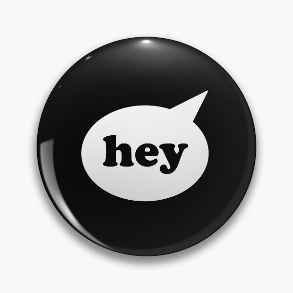 Item preview, Hey - Speech Bubble - White On Black designed and sold by EelPopShop.