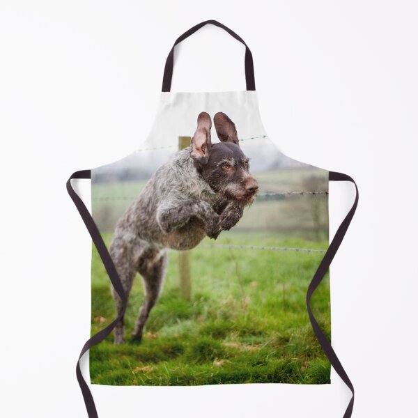 Item preview, German Wirehaired Pointer leaping designed and sold by FOLK ART FUSION by heidiannemorris.