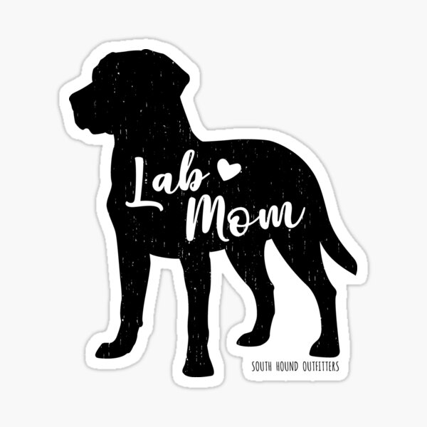 Lab Mom, Labrador Retriever Dog Silhouette Sticker
