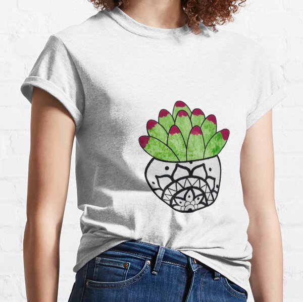 Potted Mandala Succulent Classic T-Shirt