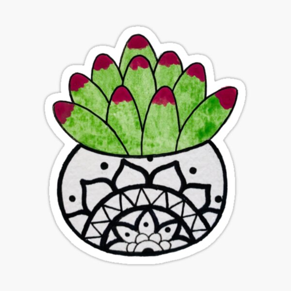 Potted Mandala Succulent Sticker