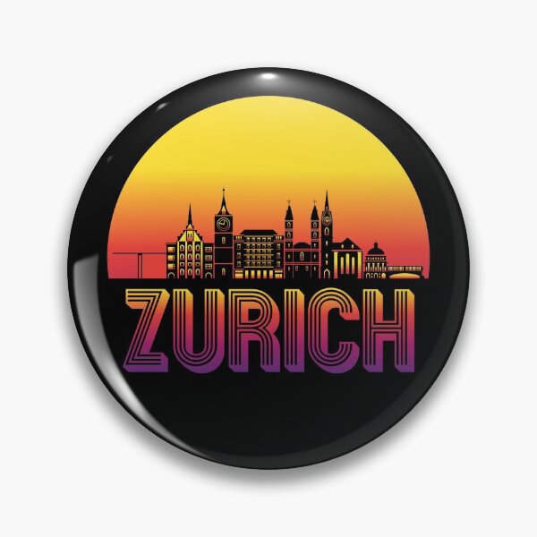 Item preview, Zurich City Skyline with Retro Sunset designed and sold by CoolSilhouettes.