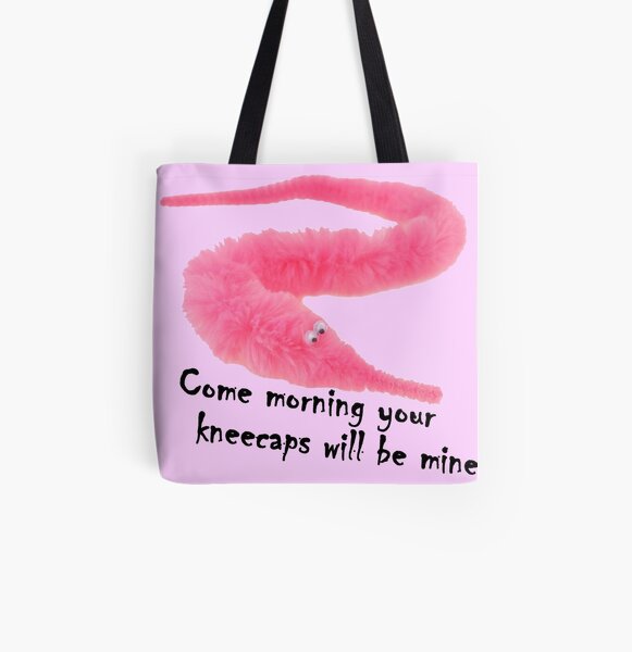 Pink Worm All Over Print Tote Bag