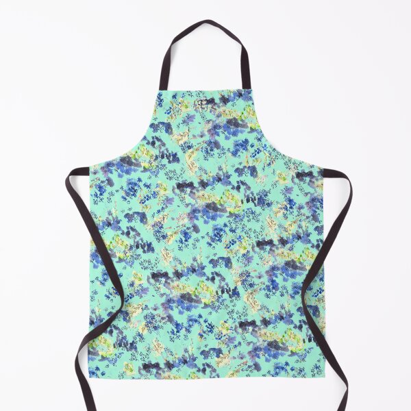 Item preview, Doodle blue flowers pattern, Mint background designed and sold by mhailittlearts.