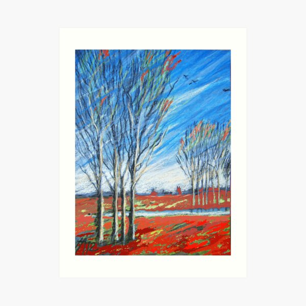 blauer wind über rot Art Print