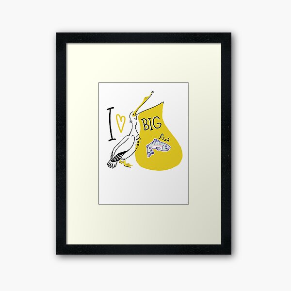 Pelican Big Fish Framed Art Print