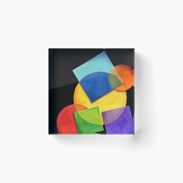 Rainbow Candy Geometric Acrylic Block