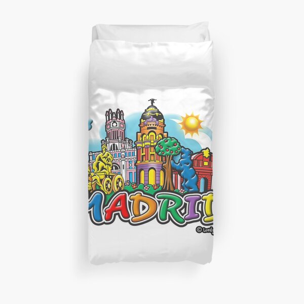 Escena de la ciudad mágica de Madrid famoso día encantador diseño Funda nórdica