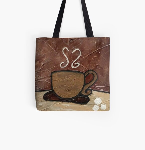Coffee Cup Painting All Over Print Tote Bag