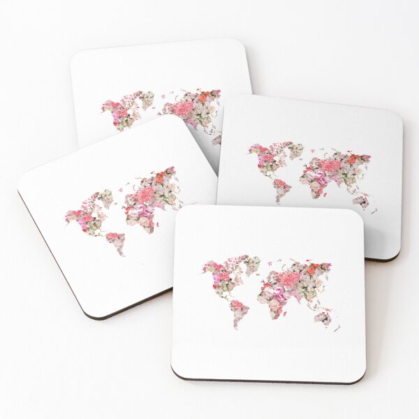 Item preview, Floral World Map designed and sold by AdelDa19.