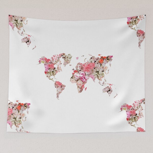 Item preview, Floral World Map designed and sold by AdelDa19.