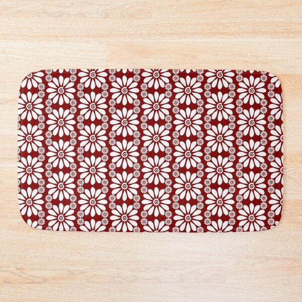 Item preview, White Flower Patterns With Maroon Background designed and sold by Gustavo Navarro.