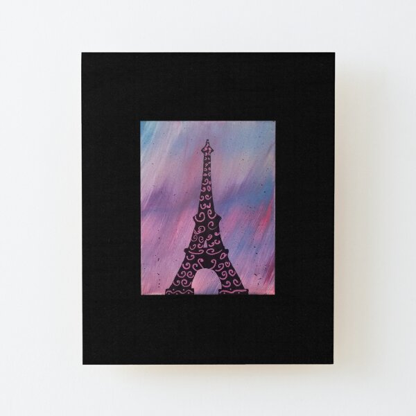 Eiffel Tower Painting Wood Mounted Print