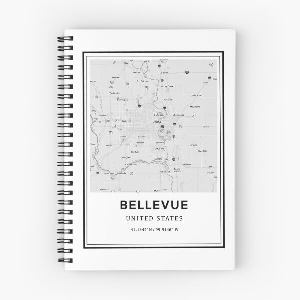 Item preview, Bellevue Nebraska Map and Coordinates designed and sold by Emily Designs.