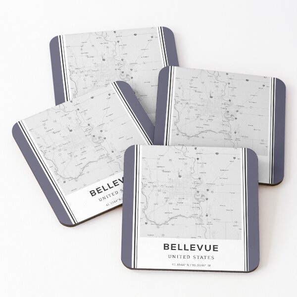 Item preview, Bellevue Nebraska Map and Coordinates designed and sold by Emily Designs.