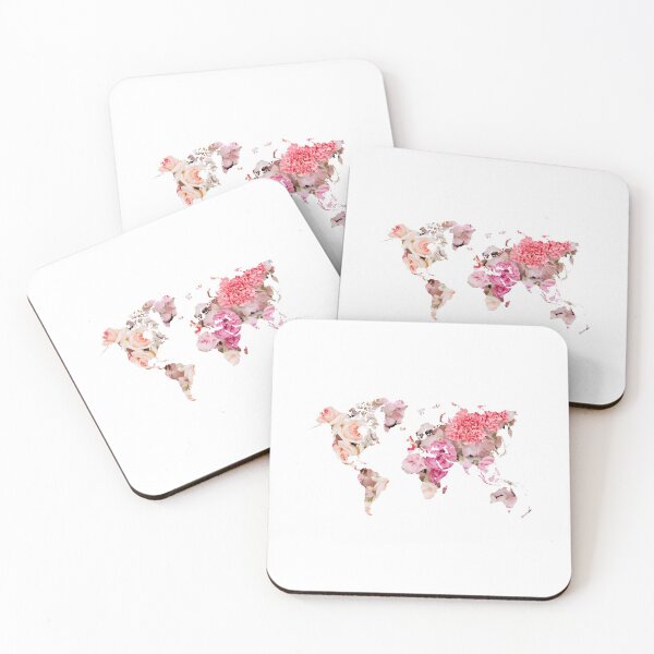 Item preview, Floral World Map designed and sold by AdelDa19.