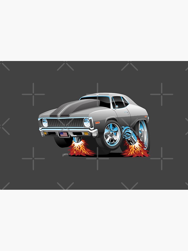 Classic American Muscle Car Hot Rod Cartoon by hobrath
