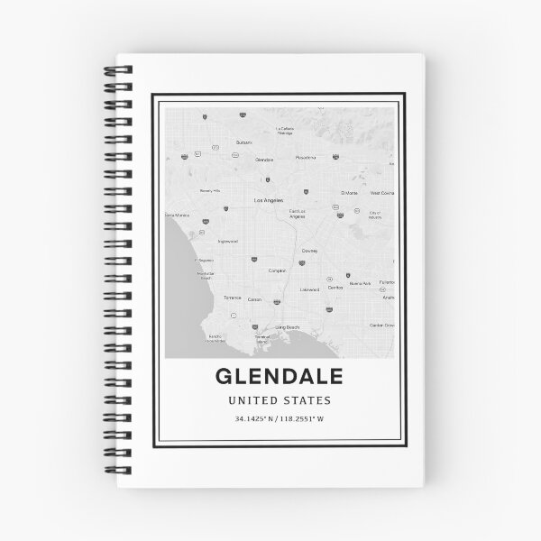 Item preview, Glendale California Map and Coordinates designed and sold by Emily Designs.