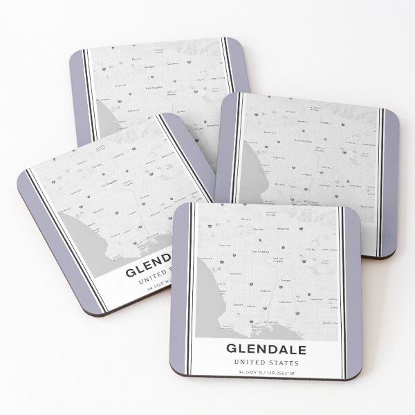 Item preview, Glendale California Map and Coordinates designed and sold by Emily Designs.