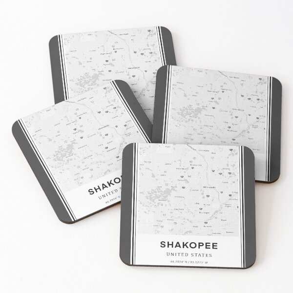 Item preview, Shakopee Minnesota Map and Coordinates designed and sold by Emily Designs.
