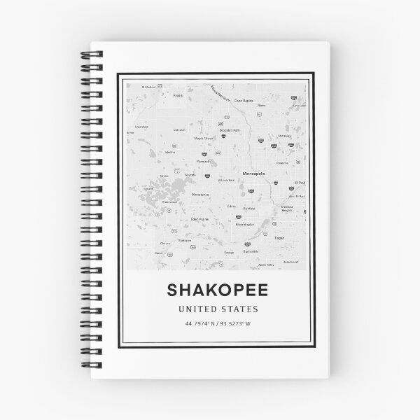 Item preview, Shakopee Minnesota Map and Coordinates designed and sold by Emily Designs.