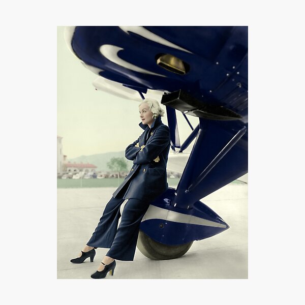Carole Lombard and the Plane Photographic Print