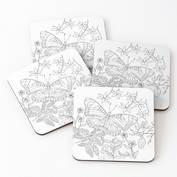 Item preview, Junonia Sophia Butterfly Lineart designed and sold by Jennifer Ruch.