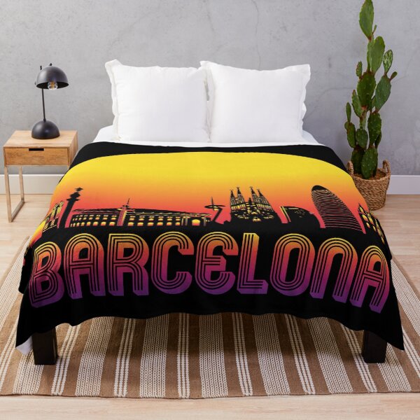 Item preview, Barcelona City Skyline with Retro Sunset designed and sold by CoolSilhouettes.