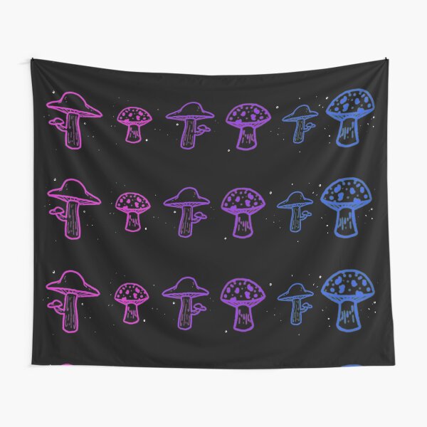 Bisexual Colored Mushrooms Tapestry