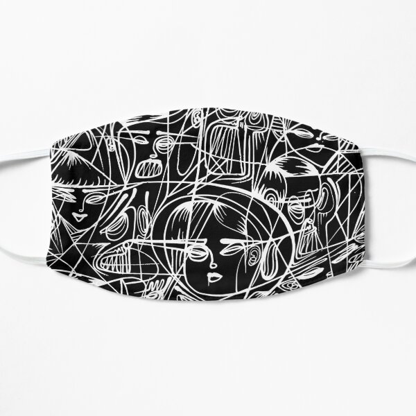 Faces - wall / street art Flat Mask