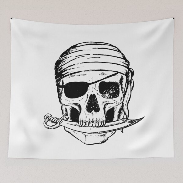 Item preview, Pirate skull designed and sold by lapetiteart.