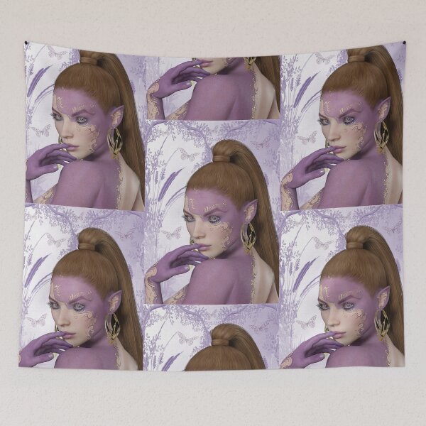 Item preview, A Feature in Lilac,  the face of an elf designed and sold by LoneAngel.