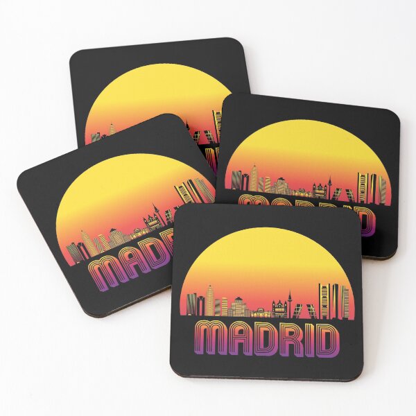 Item preview, Madrid City Skyline with Retro Sunset designed and sold by CoolSilhouettes.