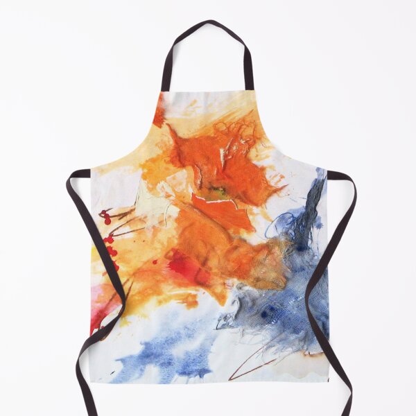 Item preview, Vibrant Orange and Blue Mixed Media Collage Abstract designed and sold by ZebEddy.