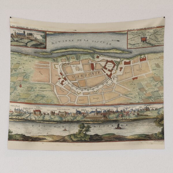 Item preview, Vintage Map of Warsaw Poland (1705) designed and sold by BravuraMedia.