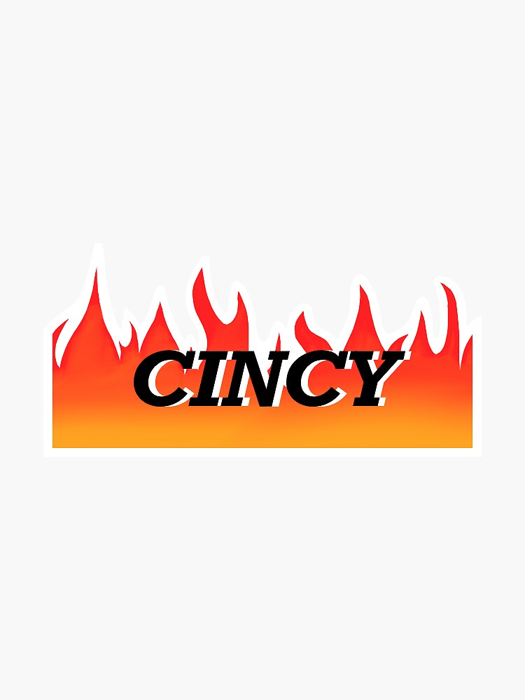 "Cincy Flame Sticker" Sticker by ajeff141 Redbubble