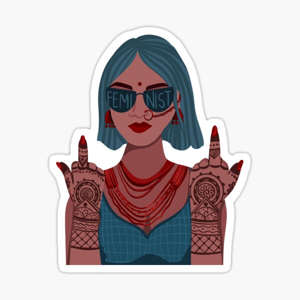 Desi Feminist Sticker