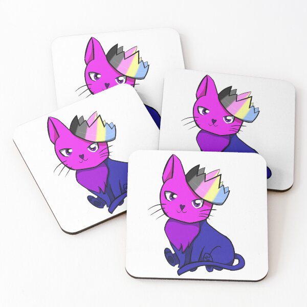 Item preview, Bisexual Polygender Pride Cat designed and sold by LunarDoodles.