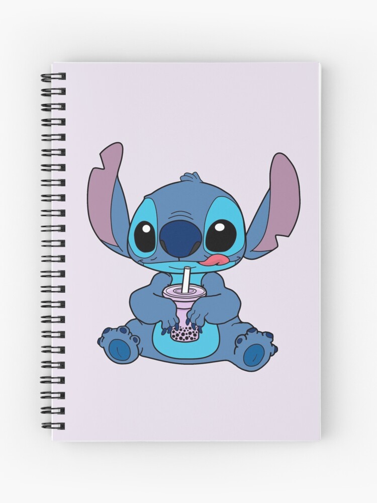 Stitch With Taro Boba Drink Spiral Notebook for Sale by lojains