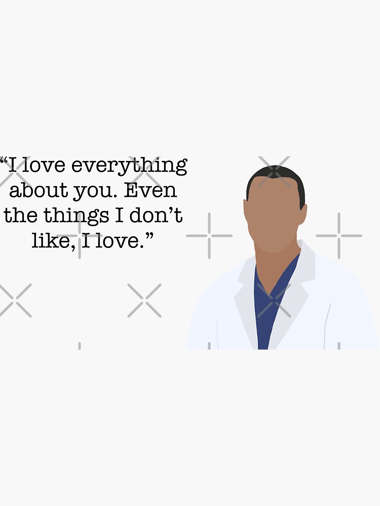 "Jackson Avery Silhouette along with a quote “I love everything about