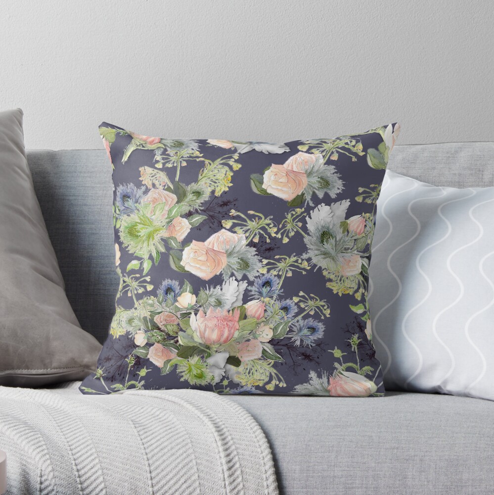 Maggie - Slate Throw Pillow