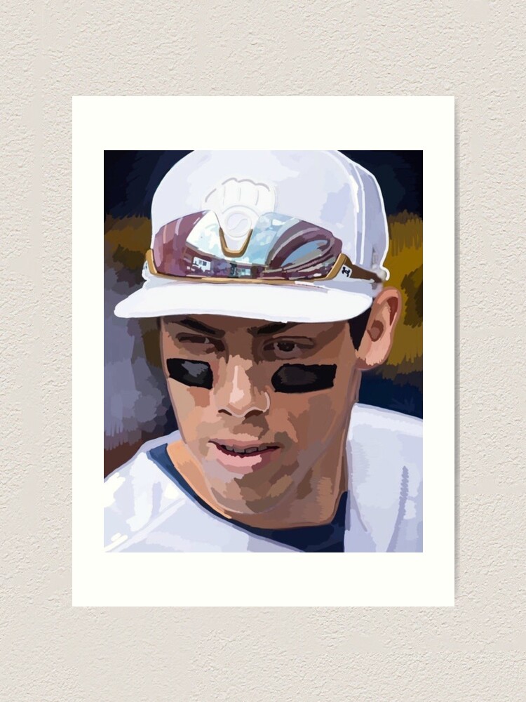 Christian Yelich Baseball Player Printed Illustration Card / 