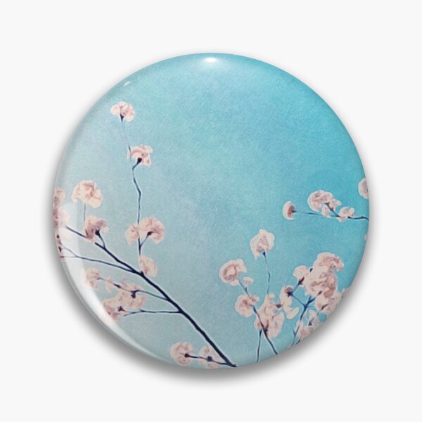 Item preview, Nature Aesthetic Watercolor Painting Collection Set ~ Black Branches With Flowering White Blossoms Over a Blue Sky ~ Face Mask Pattern 1 designed and sold by Neon-Wolf.
