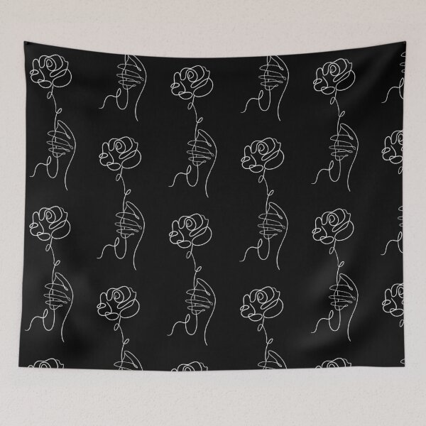 Item preview, White rose outline designed and sold by ouatisworld.