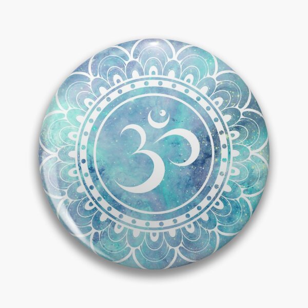 Item preview, Galaxy Om Mandala Pastel Aqua Lavender designed and sold by 2sweetsDesign.