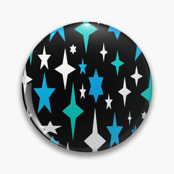 Item preview, Mid-century Atomic Stars Turquoise Blue Retro  designed and sold by 2sweetsDesign.