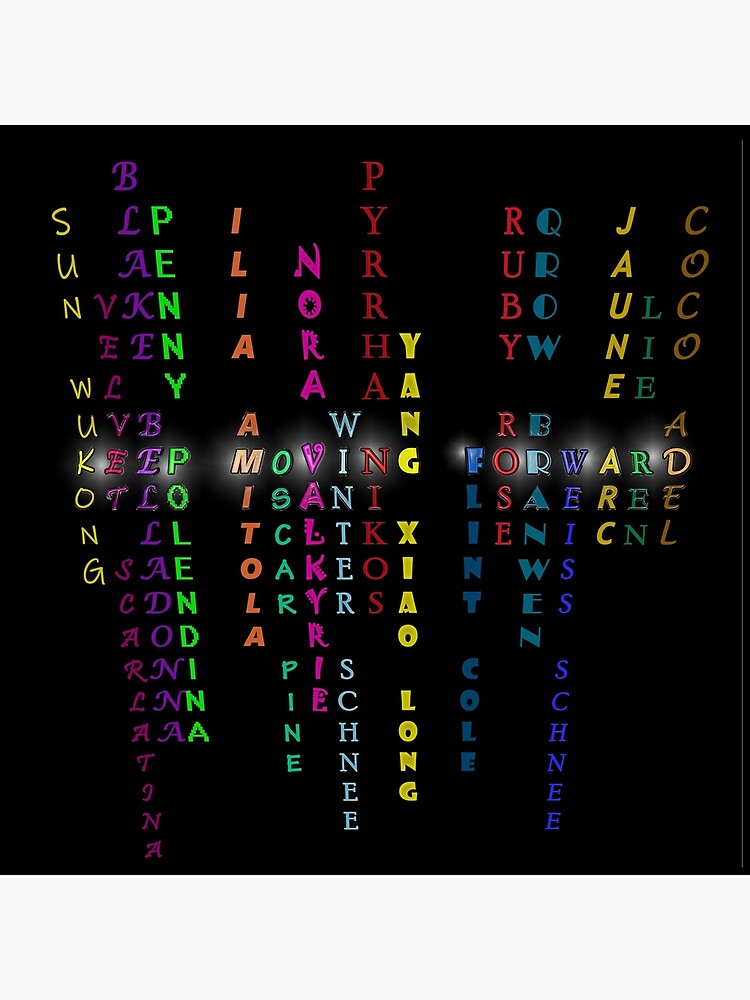 Keep Moving Forward Rwby Names Art Board Print By Hometownscifi Redbubble