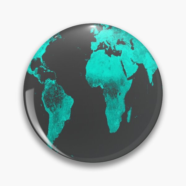Item preview, World Map Aqua Gray designed and sold by 2sweetsDesign.