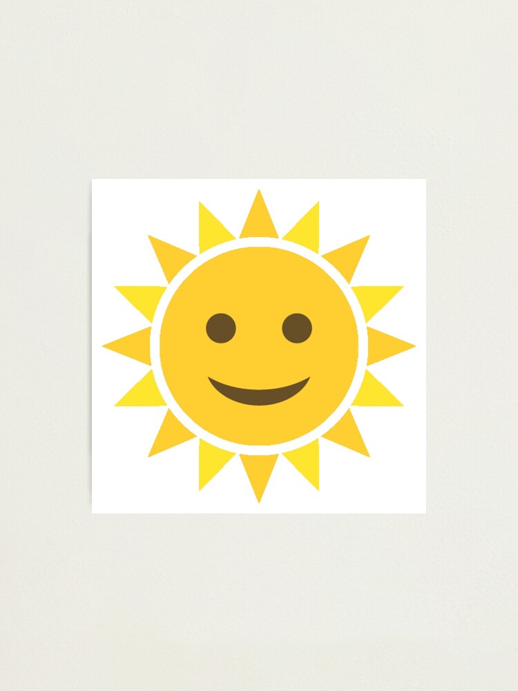 Smiling Sun Emoji Photographic Print By Scrappydesigns Redbubble